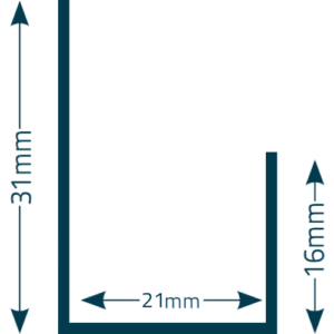 Aluminium C Trim (28mm)