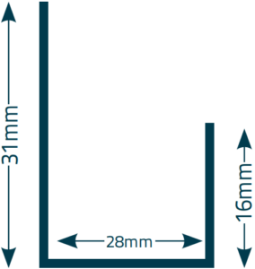 Aluminium C Trim (28mm)